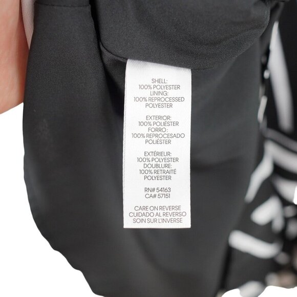 NWT Karl‎ Lagerfeld Short Sleeve Surplice Mini Dress Black & White Sz 10 - Picture 10 of 13